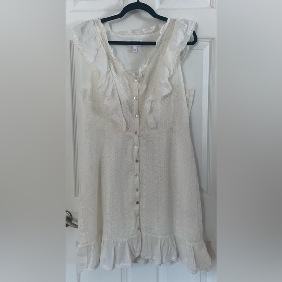 Shyanne White Ruffled Women's Ruffle Dress Medium - Picture 2 of 6